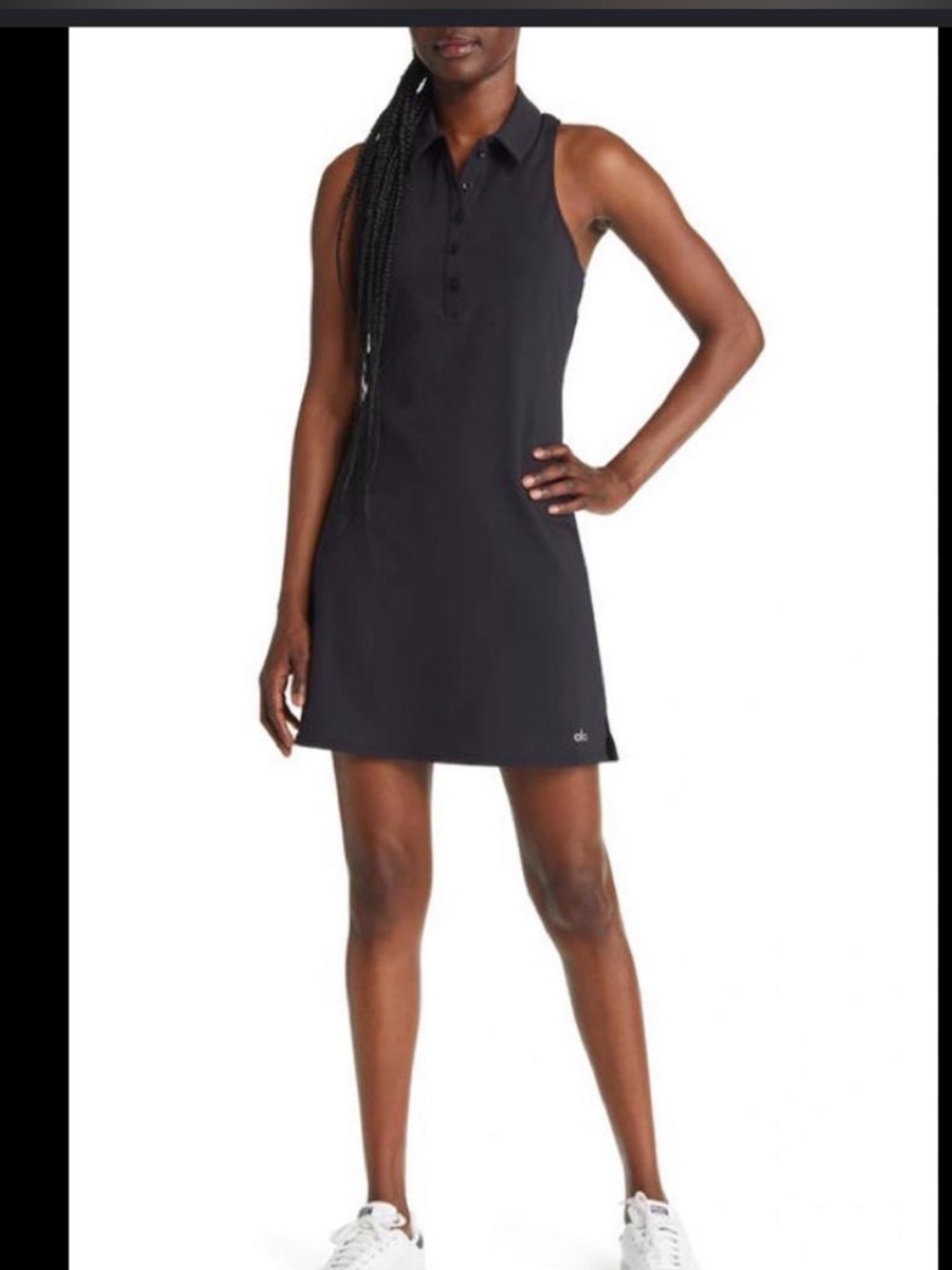 ALO Yoga  charmed Sleeveless Polo Mini Dress in Black
